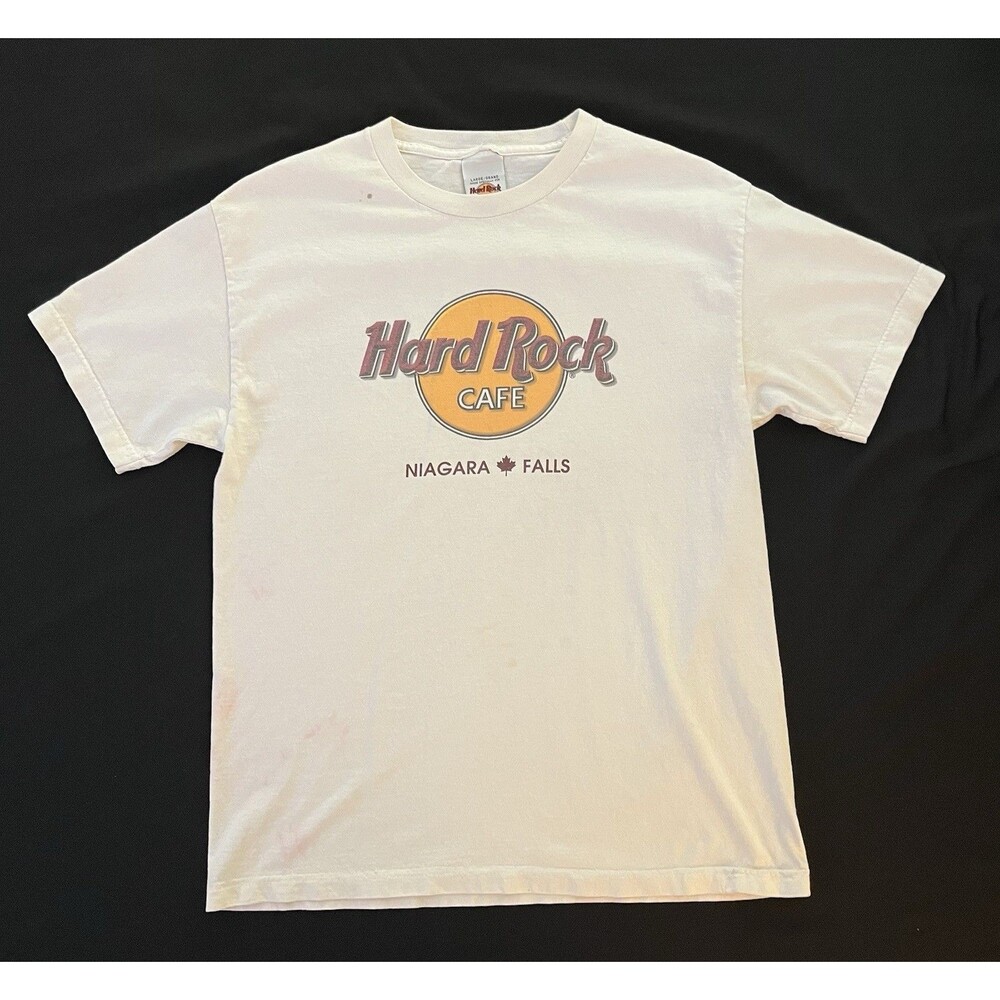 Vintage Hard Rock Cafe Niagara Falls 90s White T-Shirt Graphic Tee Size Large